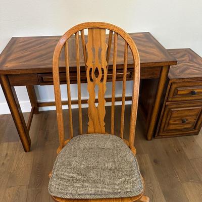 COMPUTER DESK WITH FILE CABINET AND CHAIR