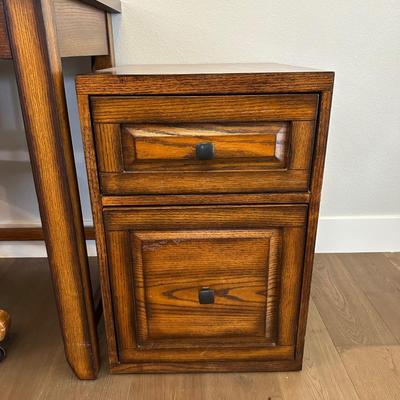 COMPUTER DESK WITH FILE CABINET AND CHAIR
