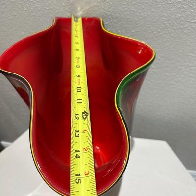 Multicolor Flared Art Glass Vase