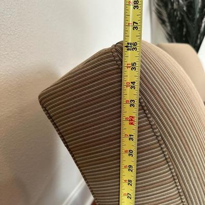 Pair of Contemporary Wood Frame Armchairs with Striped Upholstery