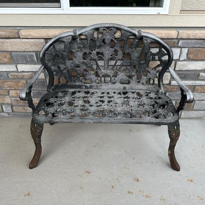 CAST IRON PATIO BENCH