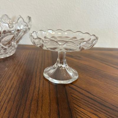 CRYSTAL BOWL, CANDY DISH AND SERVICE PIECES