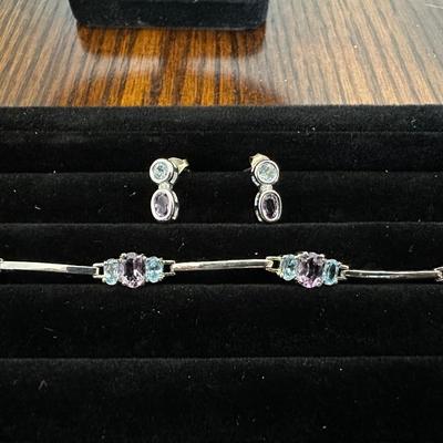 GORGEOUS 925 STAMPED MATCHING NECKLACE, EARRINGS AND BRACELET