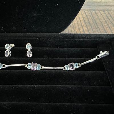 GORGEOUS 925 STAMPED MATCHING NECKLACE, EARRINGS AND BRACELET