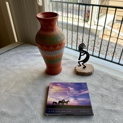 SOUTHWEST VASE, KOKOPELI AND FLUTE CDs