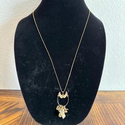 BEAUTIFUL 14K NECKLACE WITH CHARMS