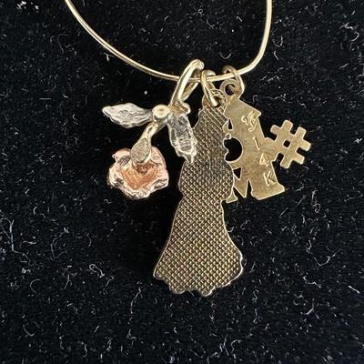 BEAUTIFUL 14K NECKLACE WITH CHARMS