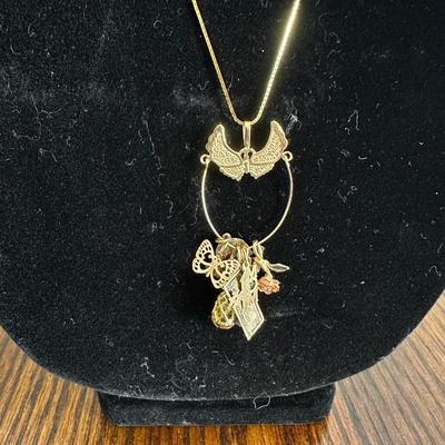 BEAUTIFUL 14K NECKLACE WITH CHARMS