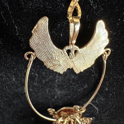 BEAUTIFUL 14K NECKLACE WITH CHARMS