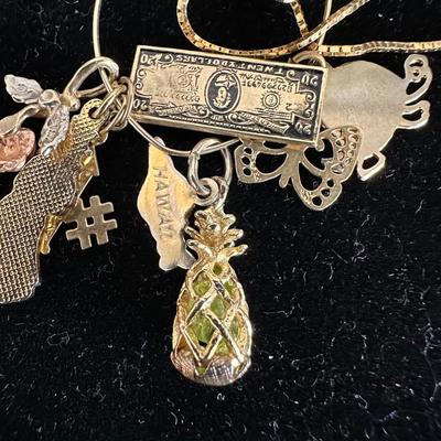 BEAUTIFUL 14K NECKLACE WITH CHARMS