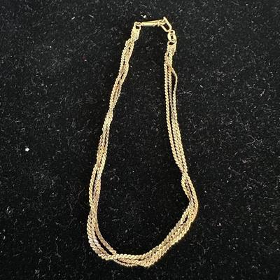 LOVELY 14K 3 STRAND NECKLACE