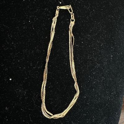 LOVELY 14K 3 STRAND NECKLACE