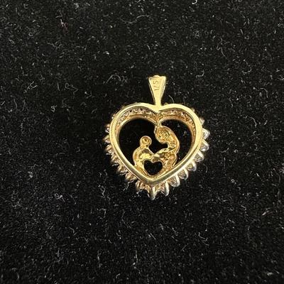 CUTE MOTHER/CHILD HEART PENDANT
