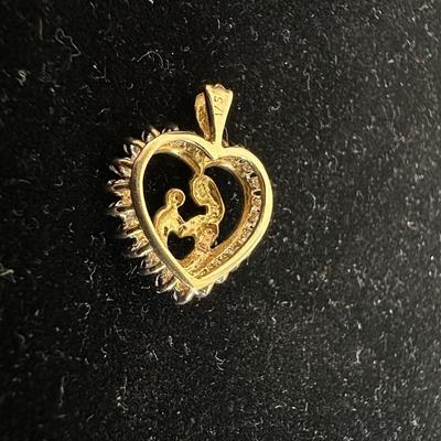 CUTE MOTHER/CHILD HEART PENDANT