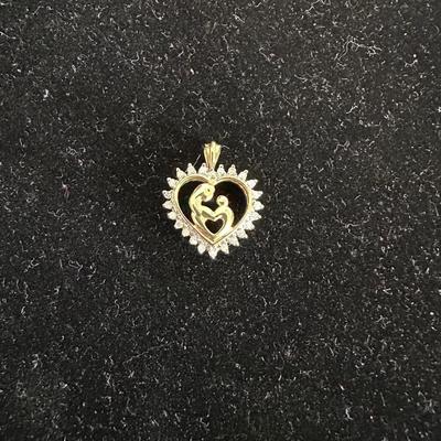 CUTE MOTHER/CHILD HEART PENDANT