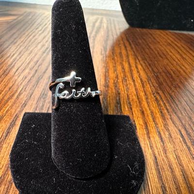 5 NECKLACES STAMPED 925 AND 925 “FAITH” RING