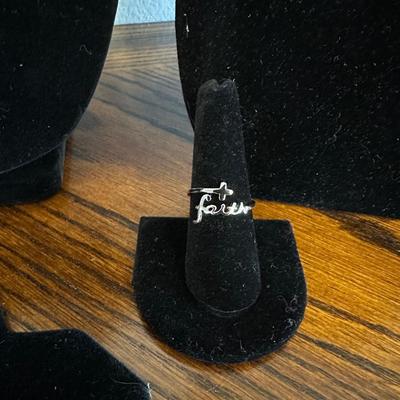 5 NECKLACES STAMPED 925 AND 925 “FAITH” RING