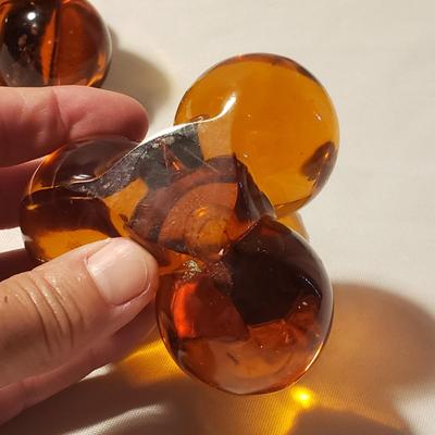 Hand-blown Glass Vase , Ornaments and Amber Colored Candlesticks (LR-KD)