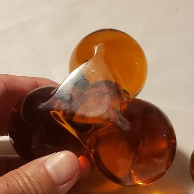 Hand-blown Glass Vase , Ornaments and Amber Colored Candlesticks (LR-KD)