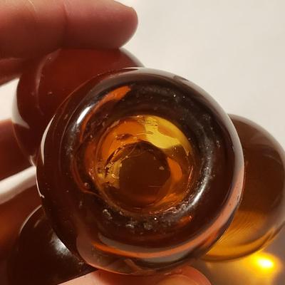Hand-blown Glass Vase , Ornaments and Amber Colored Candlesticks (LR-KD)