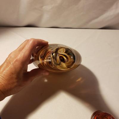 Hand-blown Glass Vase , Ornaments and Amber Colored Candlesticks (LR-KD)