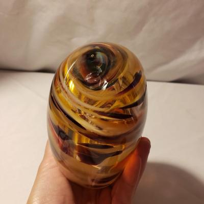 Hand-blown Glass Vase , Ornaments and Amber Colored Candlesticks (LR-KD)
