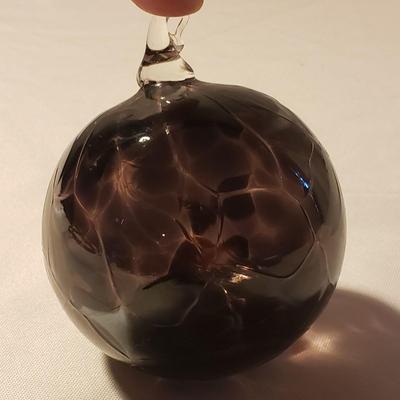 Hand-blown Glass Vase , Ornaments and Amber Colored Candlesticks (LR-KD)