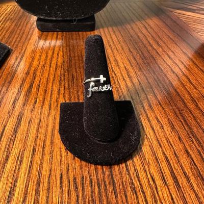 5 NECKLACES STAMPED 925 AND 925 “FAITH” RING