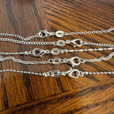 5 NECKLACES STAMPED 925 AND 925 “FAITH” RING