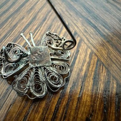 CUTE 925 BUTTERFLY RING AND PIN AND 925 COLLAR NECKLACE
