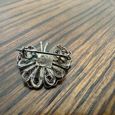 CUTE 925 BUTTERFLY RING AND PIN AND 925 COLLAR NECKLACE