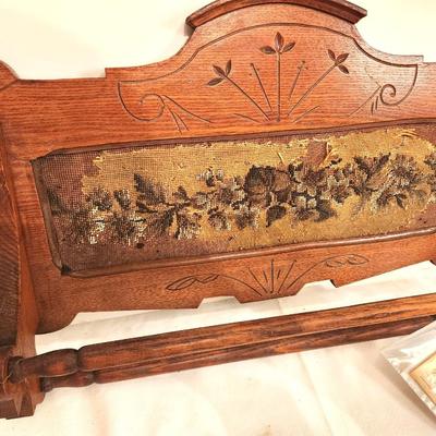 Lot #15 Antique Victorian Oak Towel Rack
