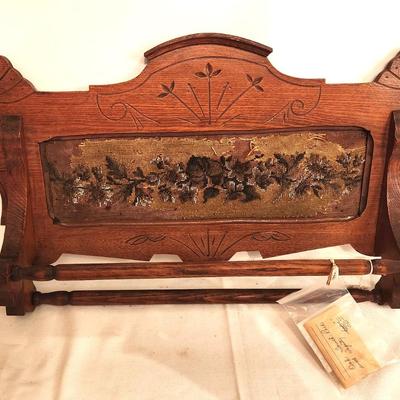 Lot #15 Antique Victorian Oak Towel Rack