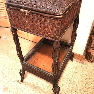 Lot #19 Victorian Rattan Sewing/Work Box