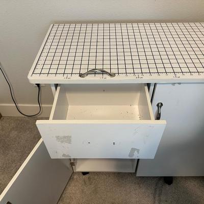 SEWING/CUTTING TABLE WITH CHAIR AND LAMP