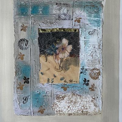 Framed Original Mixed Media Artwork “Flower II” by Annabel Hewitt
