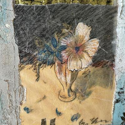 Framed Original Mixed Media Artwork “Flower II” by Annabel Hewitt