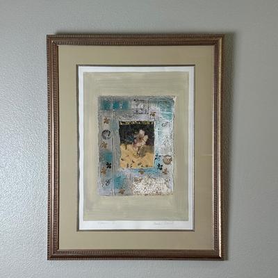 Framed Original Mixed Media Artwork “Flower II” by Annabel Hewitt