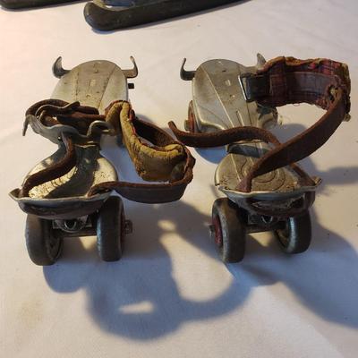 Canadian Rocket Ice Skates & Sears Metal Roller Skates (LR-KD)