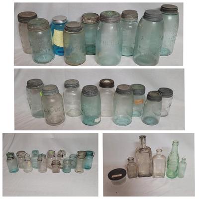 Vintage Mason Jars, Apothecary & Soda Bottles Plus More (W-EL)