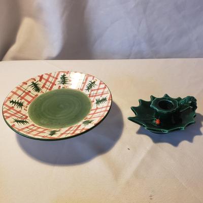 Ceramic Candle Holders-Lefton, Metal Card Holder and NIB Paper Products (LR-KD)