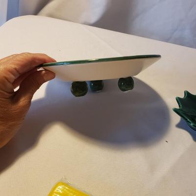 Ceramic Candle Holders-Lefton, Metal Card Holder and NIB Paper Products (LR-KD)