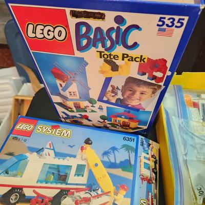 Mixed Lot of Lego Blocks and Figures, Basic Tote, 6247,6351, not sure if any are complete sets