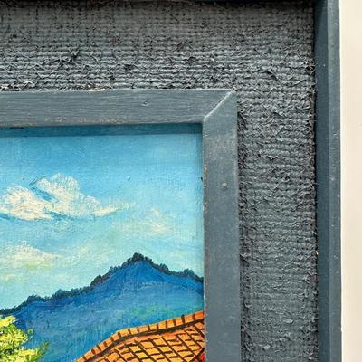 Pair of Framed Honduran Village Scene Oil Paintings on Board