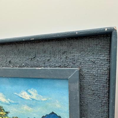 Pair of Framed Honduran Village Scene Oil Paintings on Board