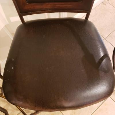 Four Wood and Metal Bar Stools (K-KD)