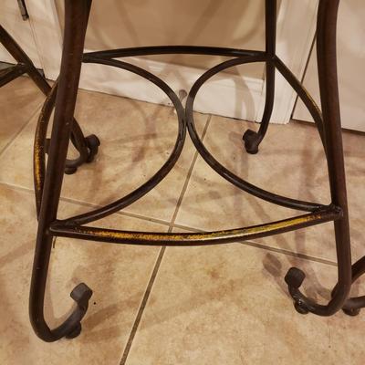 Four Wood and Metal Bar Stools (K-KD)