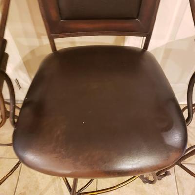Four Wood and Metal Bar Stools (K-KD)