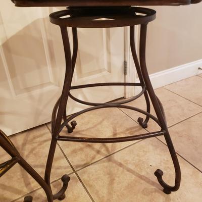 Four Wood and Metal Bar Stools (K-KD)