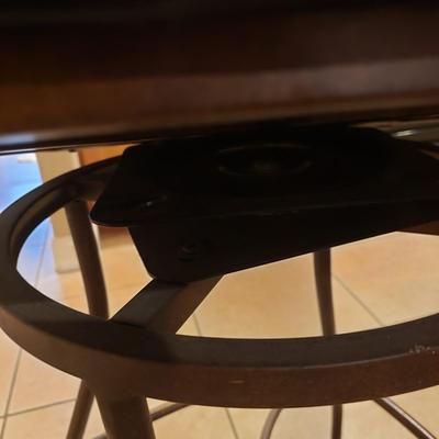 Four Wood and Metal Bar Stools (K-KD)